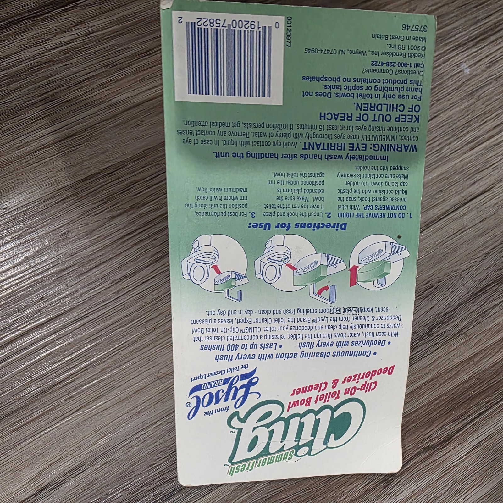 NEW Lysol Cling Clip On Toilet Bowl Cleaner Deodorizer Summer Fresh Scent
