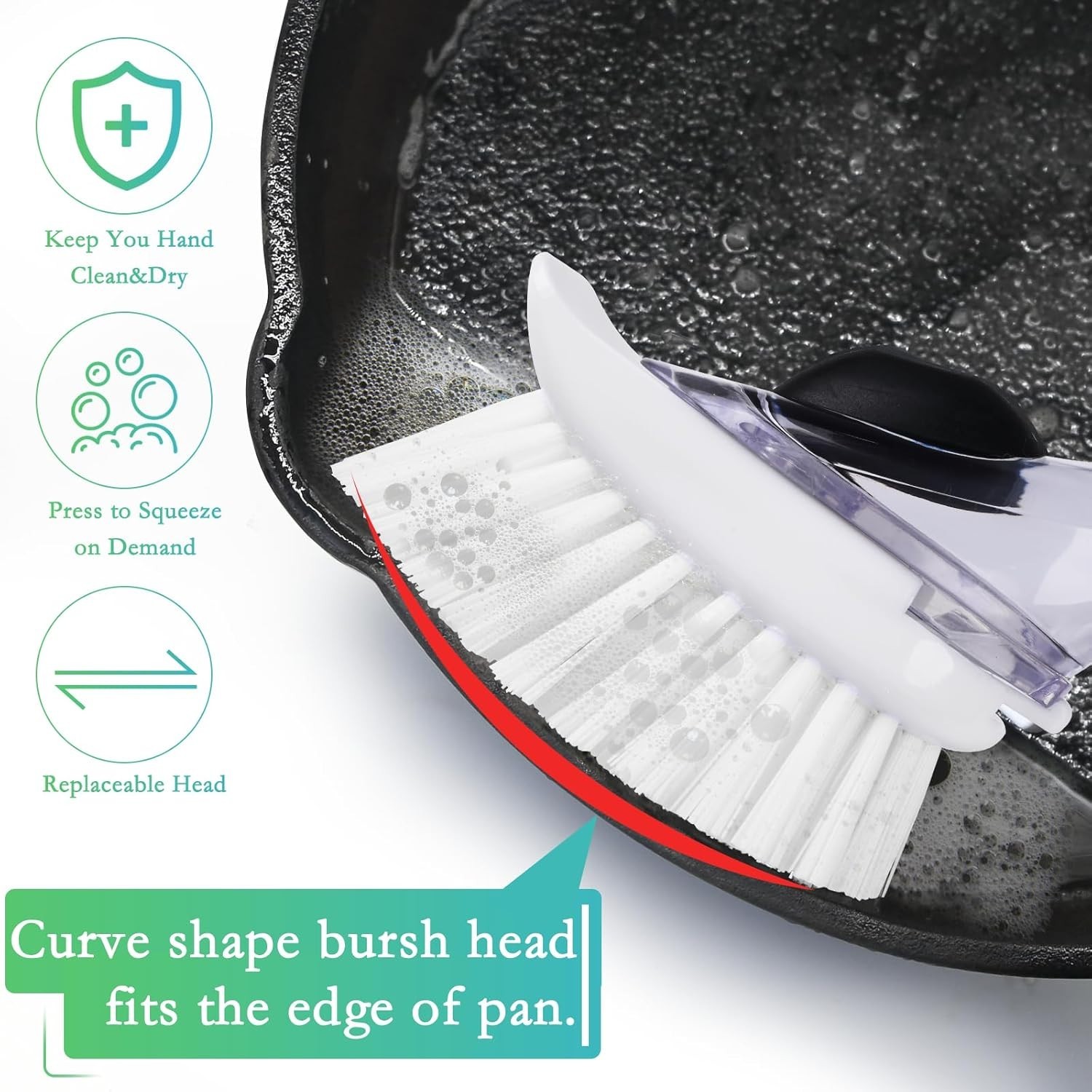 Dish Brush Refill, 4 Pack Dish Brush Replacement Head for OXO Dish Brush, Brush