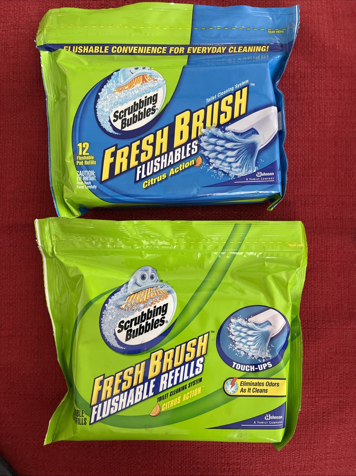 Scrubbing Bubbles Fresh Brush Flushable Pad Refills 12 Count Packs X 2 Packs