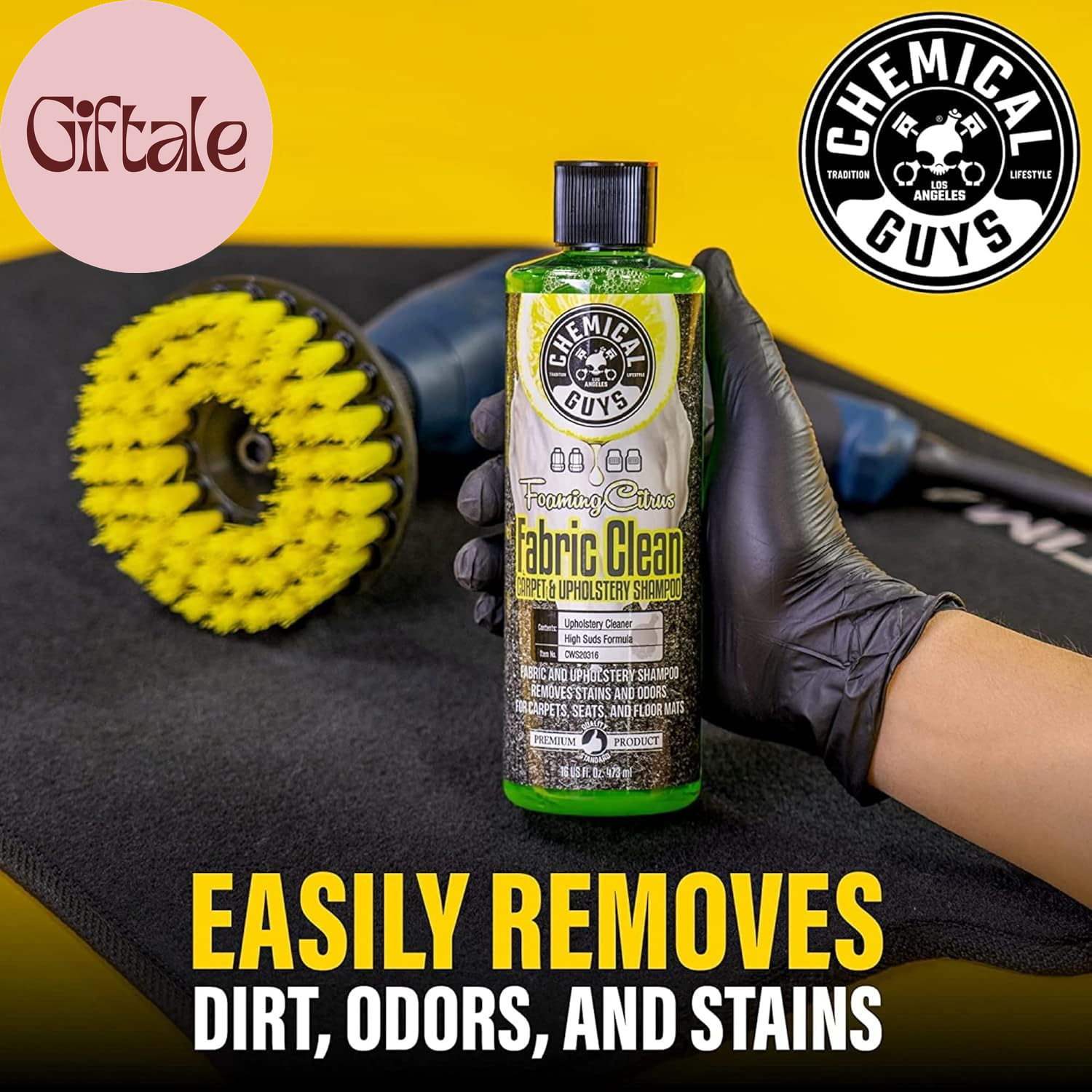 Foaming Citrus Fabric Clean Drill Brush Kit – High Foaming Stain and Odor Remove