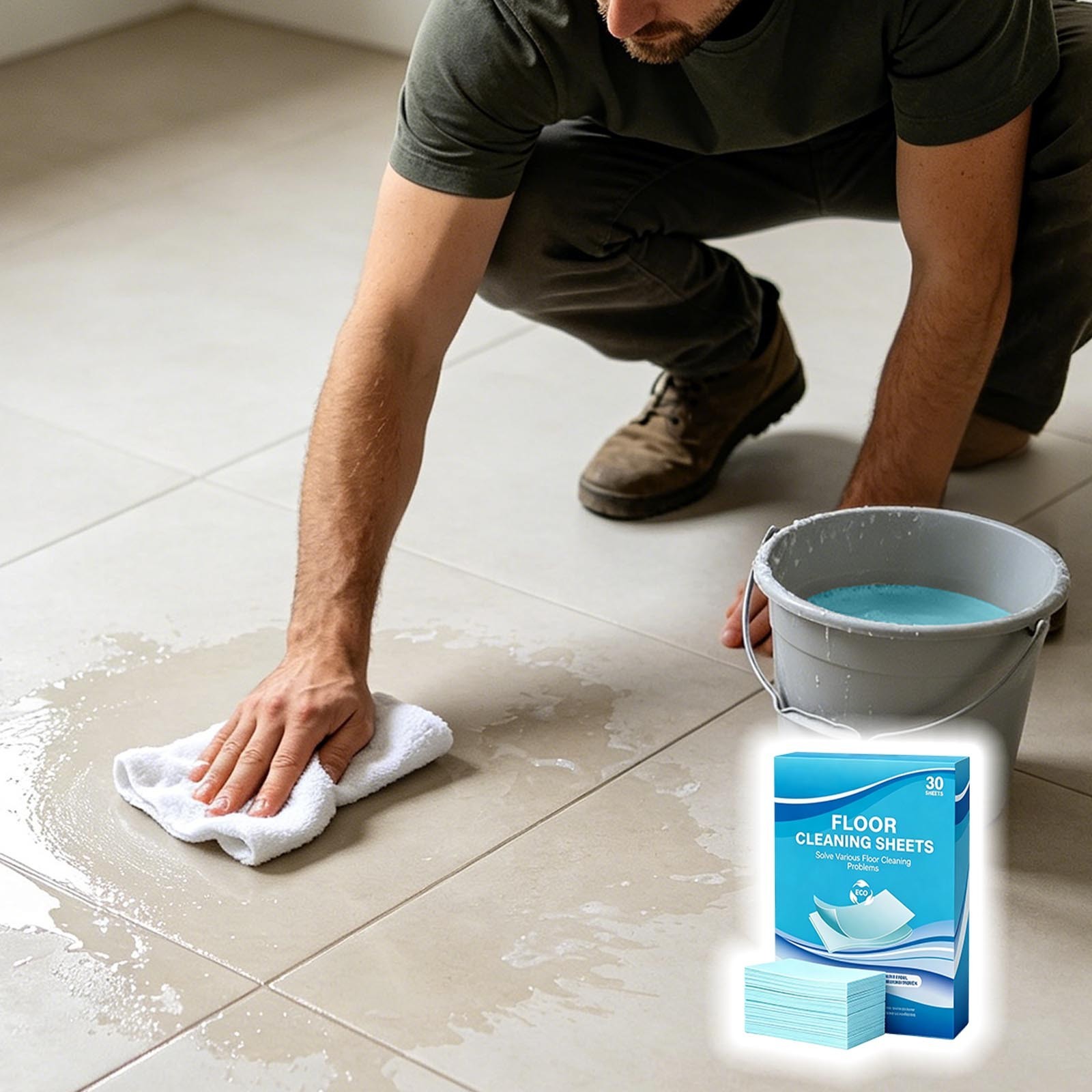 30 Pcs Floor Cleaning Tablets Sheets Mopping Multi Surface Clean for Hardwood