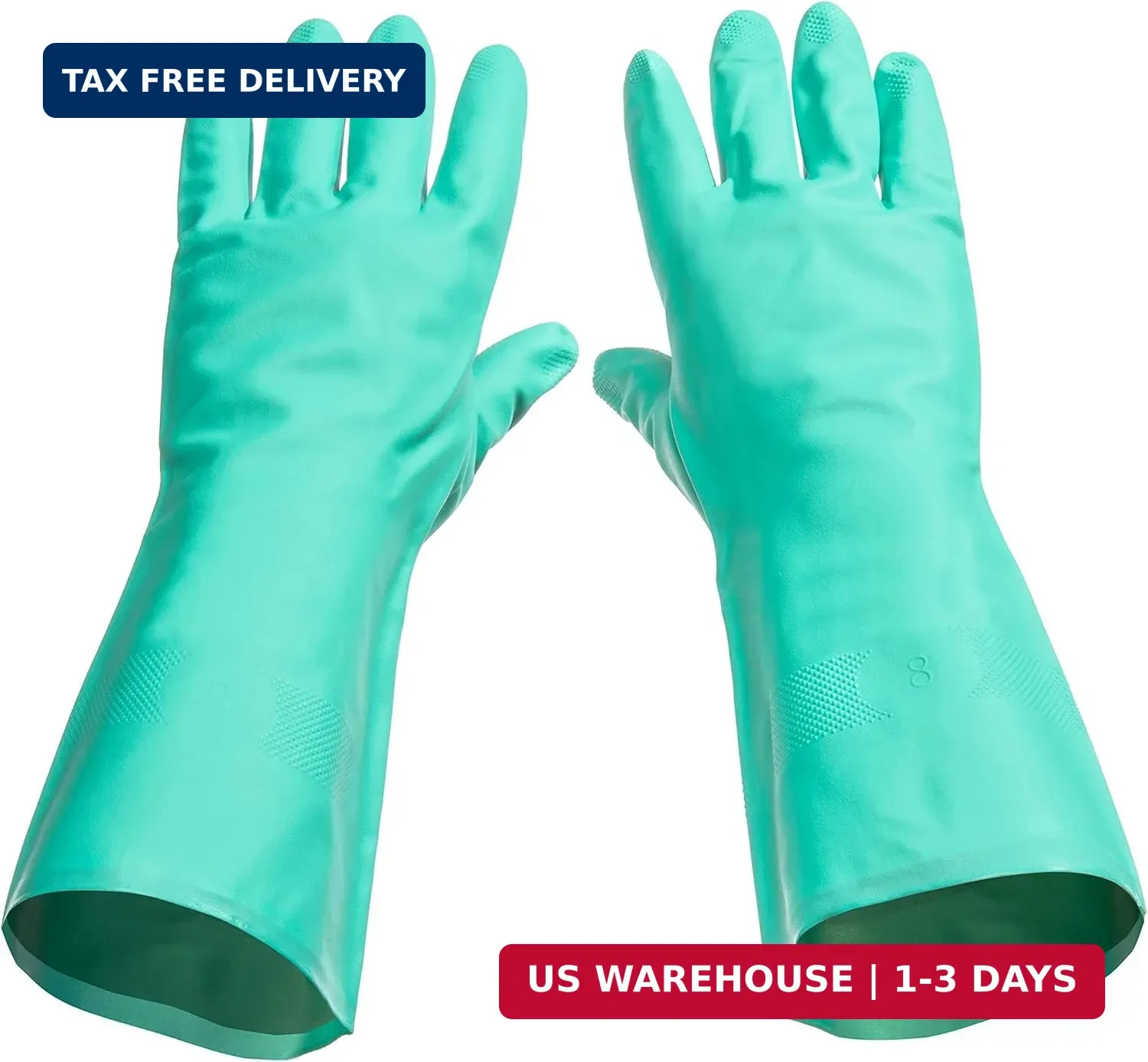 Tusko Products Best Nitrile Rubber Cleaning, Household, Dishwashing Gloves, Late