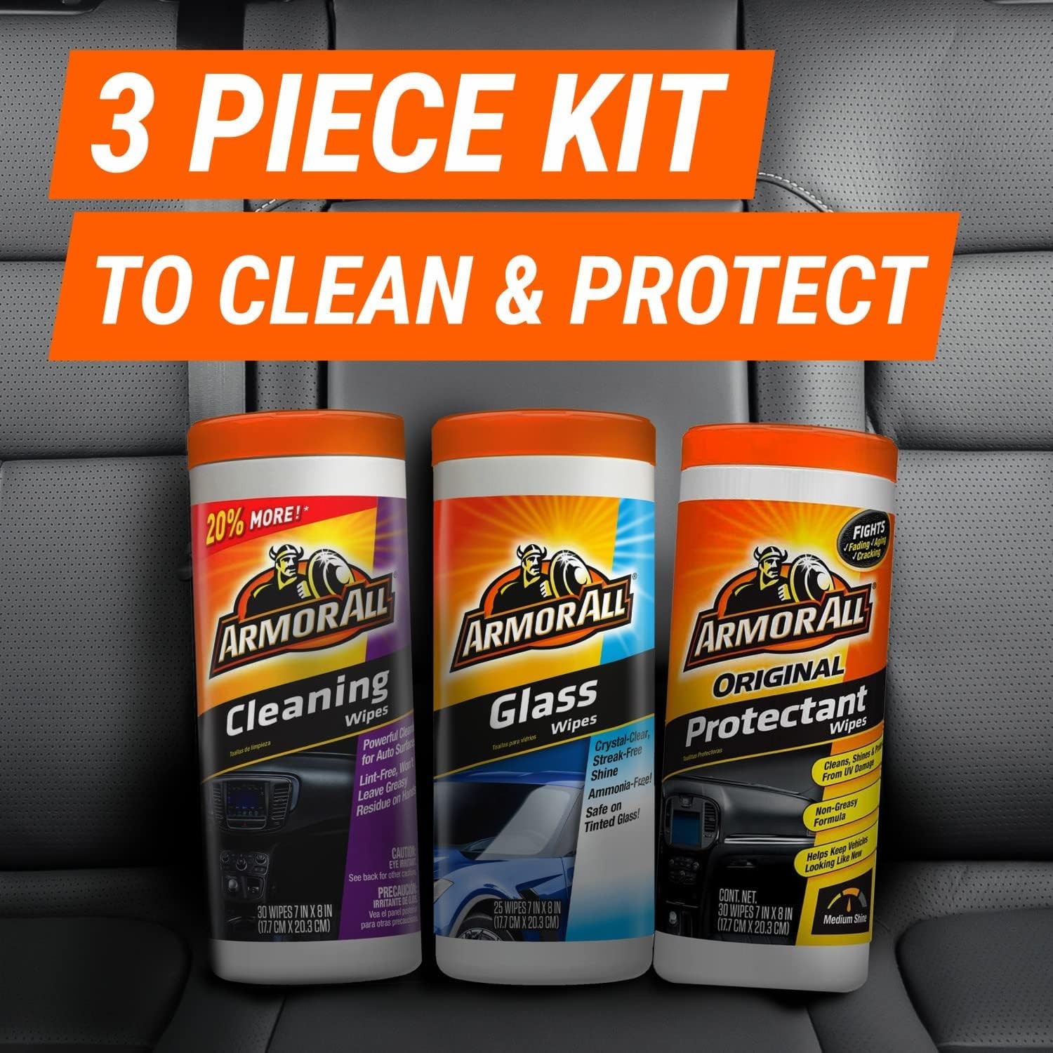 Armor All Car Interior Value Pack 90 Count Includes Auto Glass Cleaner Cleaning