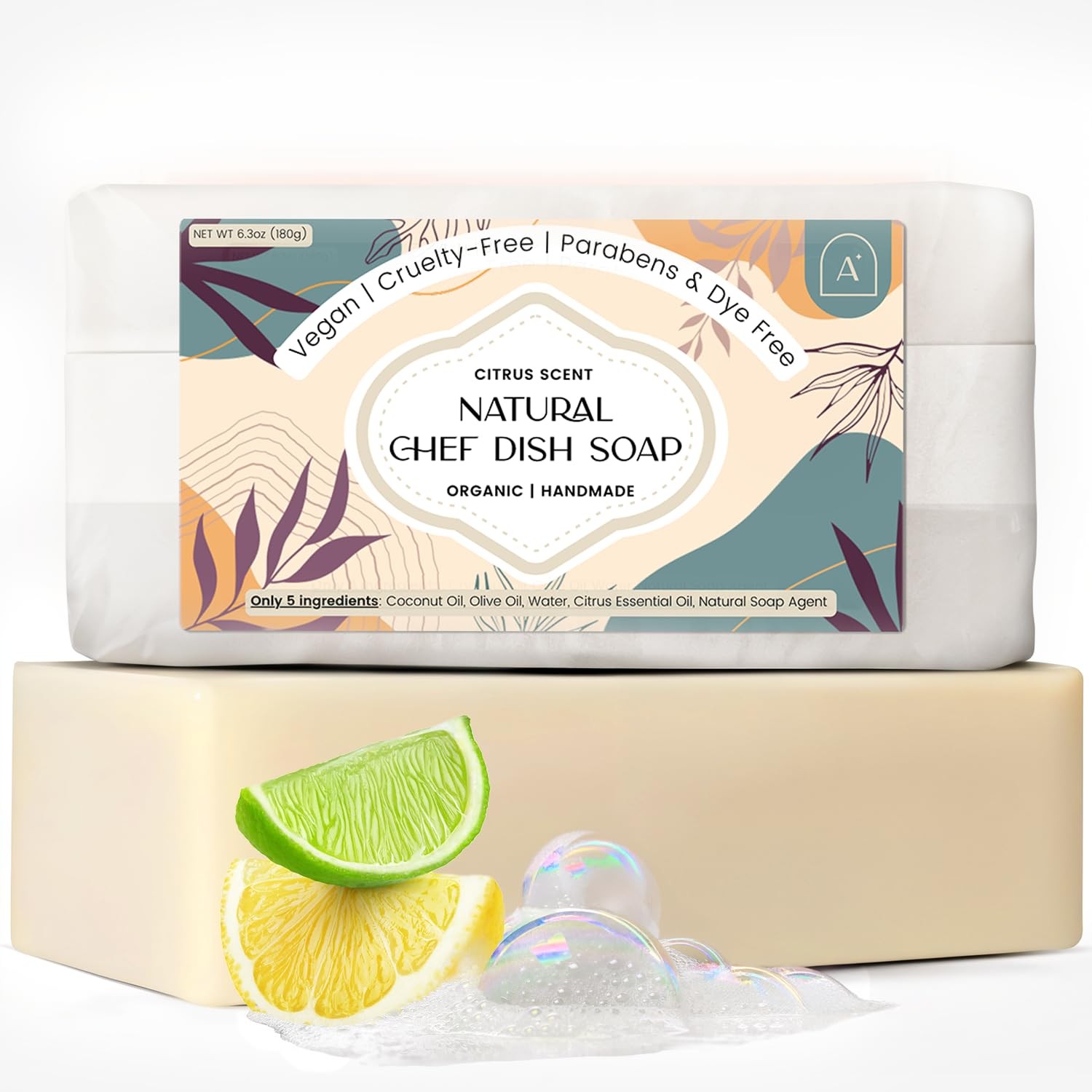 Natural Dish Soap Bar, Cleaning Dishes Solid Block for Kitchen – Organic Biod…
