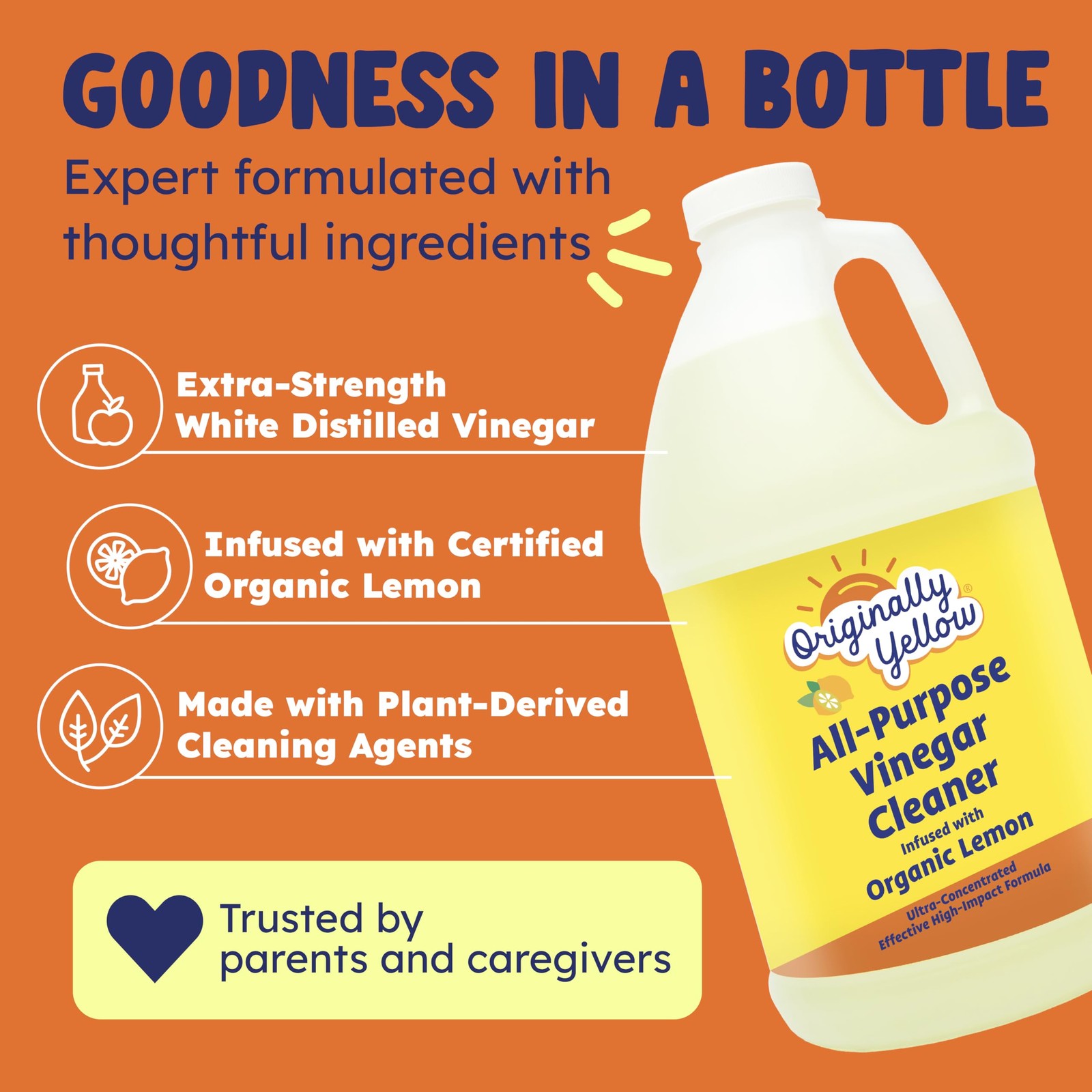 Originally Yellow Lemon White Vinegar For Cleaning Purpose 1 Gallon | USA Mad…
