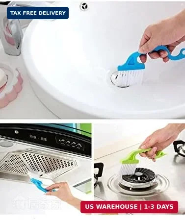 2pcs Hand-held Groove Gap Cleaning Tools Door Window Track Kitchen Cleaning Brus