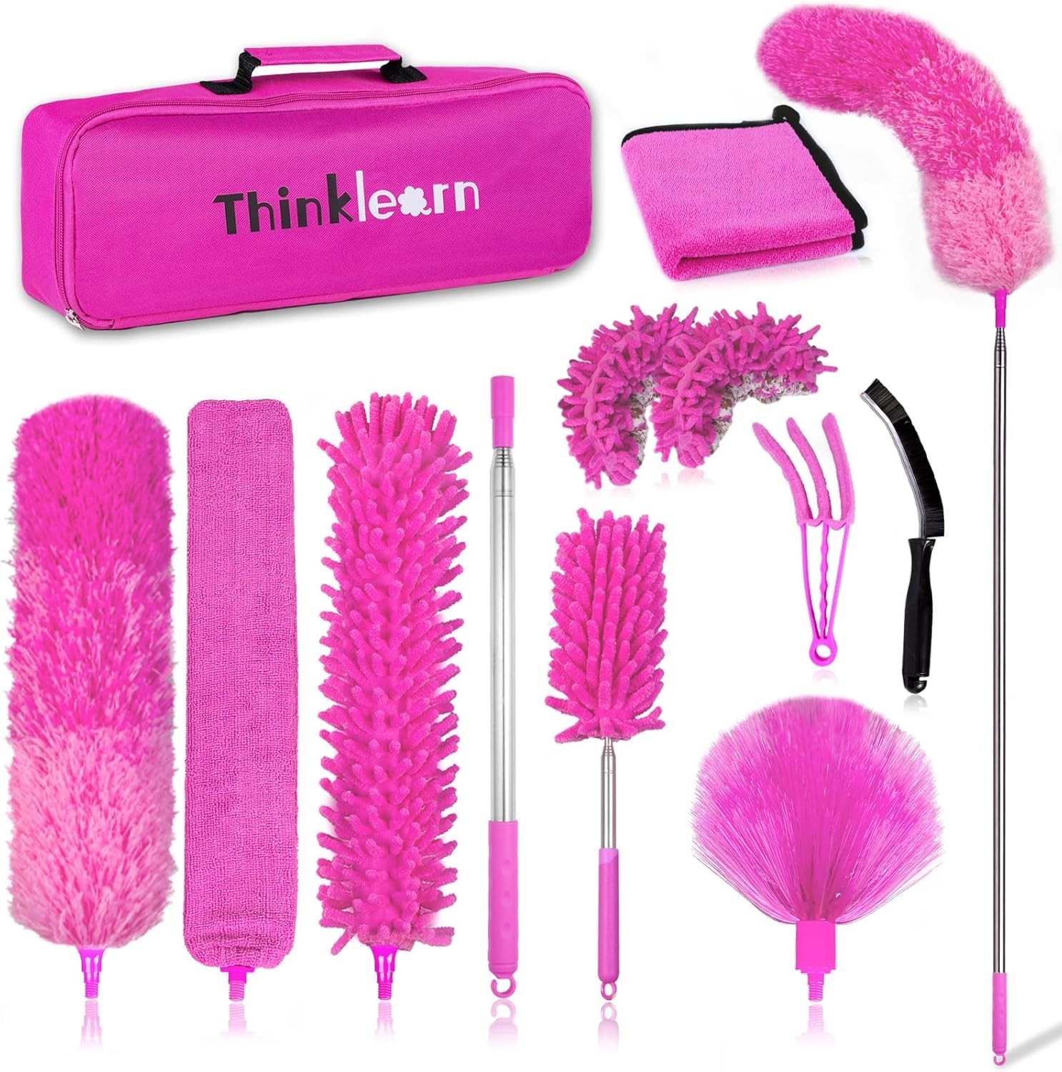 Microfiber Dusters for Cleaning,14PCS Feather Dusters with Extension Pole,Ben…