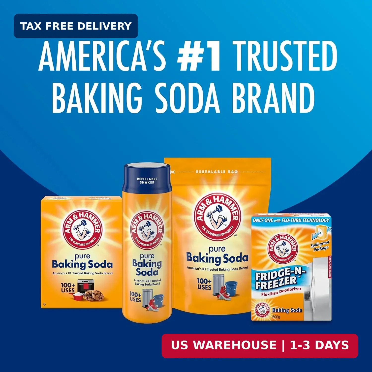 Baking Soda Fridge and Freezer Odor Absorber Moisture Remover Orange 14 oz
