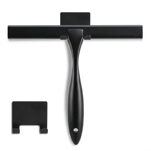 10-Inch Matte Black Shower Squeegee Stainless Steel