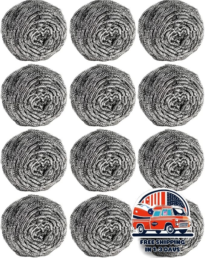 12 PCS Estropajo De Acero Inoxidable Estropajos Para Platos Ollas Sartenes nuevo