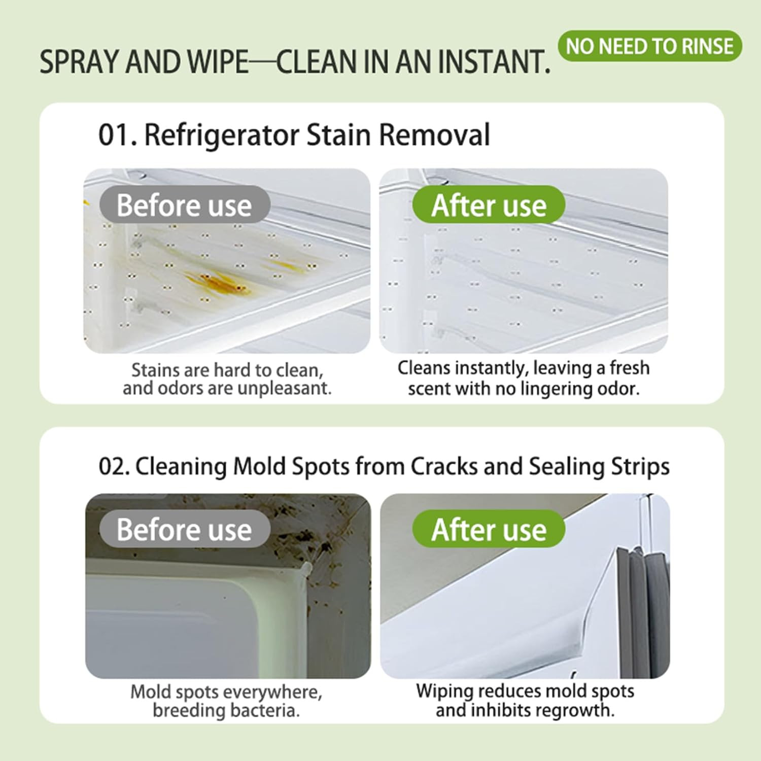 Ion Kitchen Cleaner Stain Remover Spray, Kitchen Multi-Purpose Foam Cleaner Spra