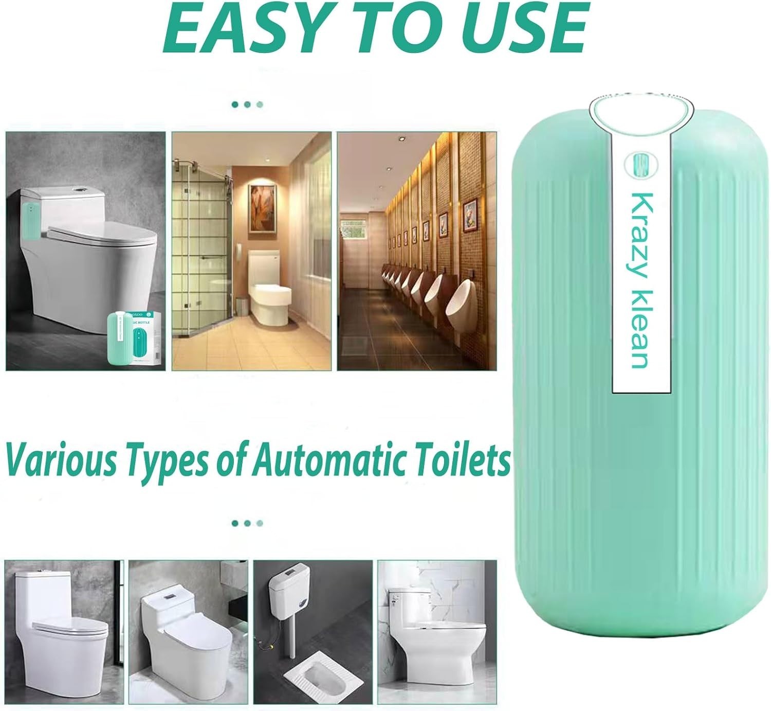 2Pcs Krazy Klean Toilet Cleaner, Krazy Cleaner Pro Toilets Cleaners, Easy to Us
