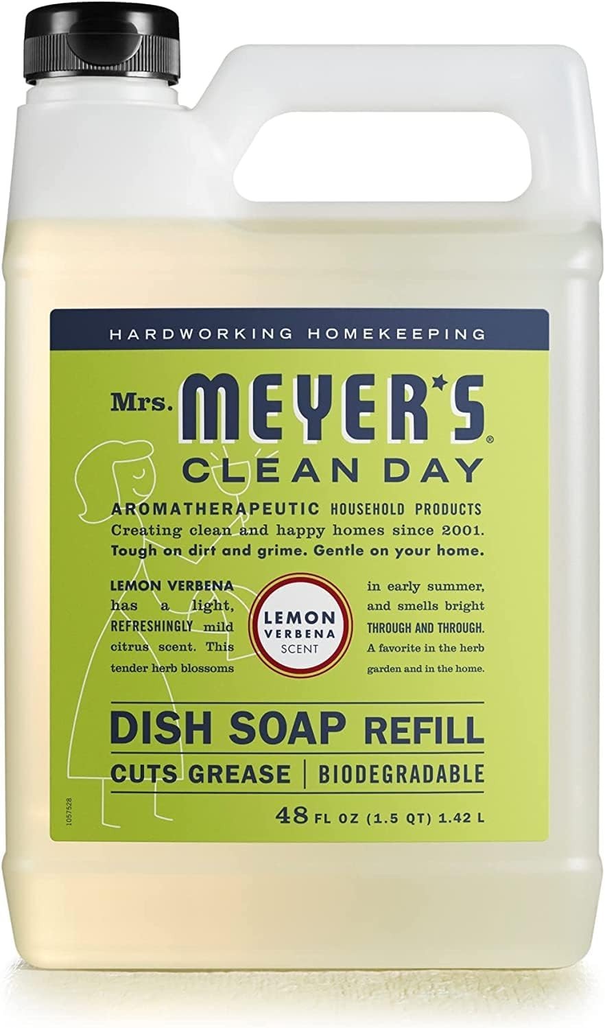 64 Fl Oz Liquid Dish Soap with Refill, Natural Ingredients for Grease Removal