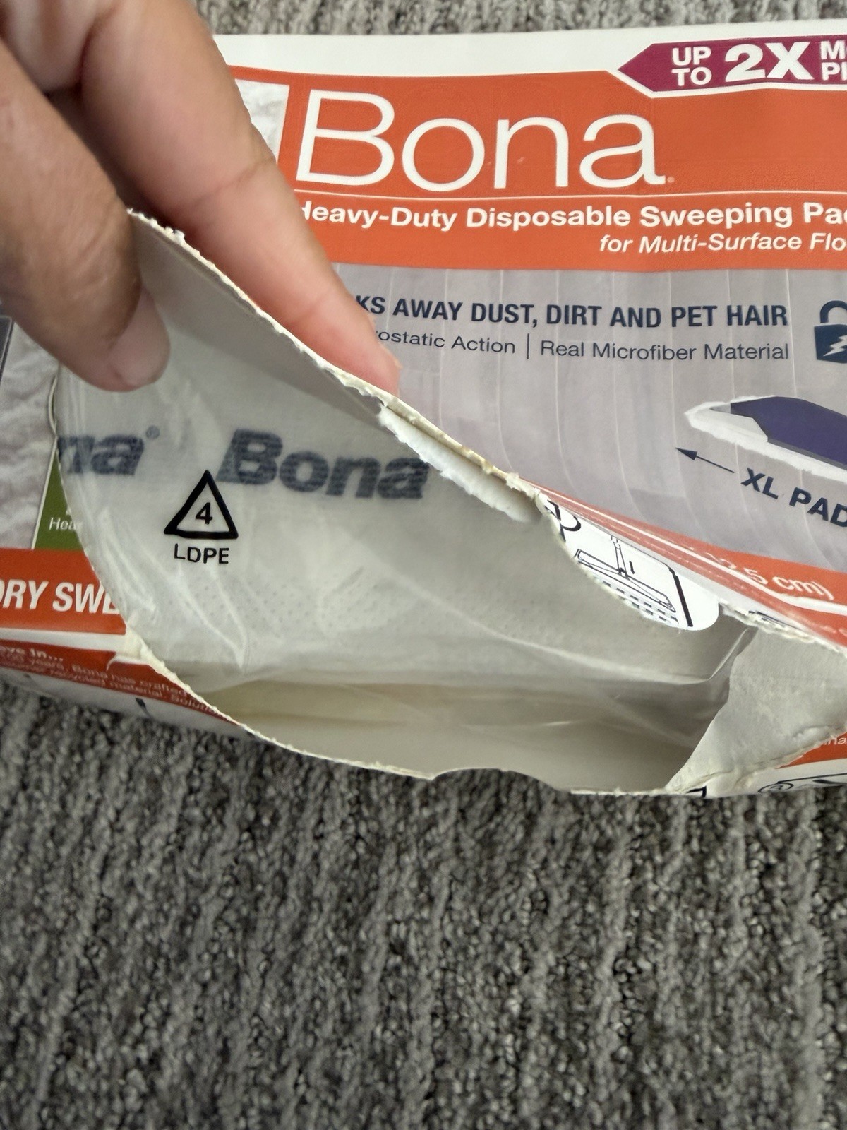 BONA DISPOSABLE DRY SWEEPING PADS FOR MULTI-SURFACE FLOORS 3 Boxes Of 14