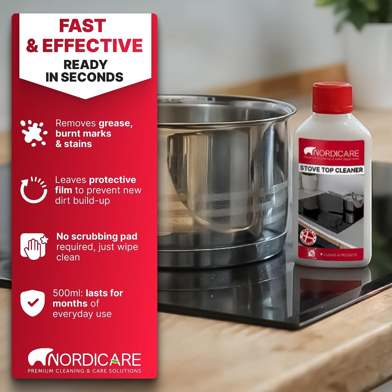 Induction Cooktop Cleaner & Protector – Scratch-Free Polish, 8.45oz from Denmark