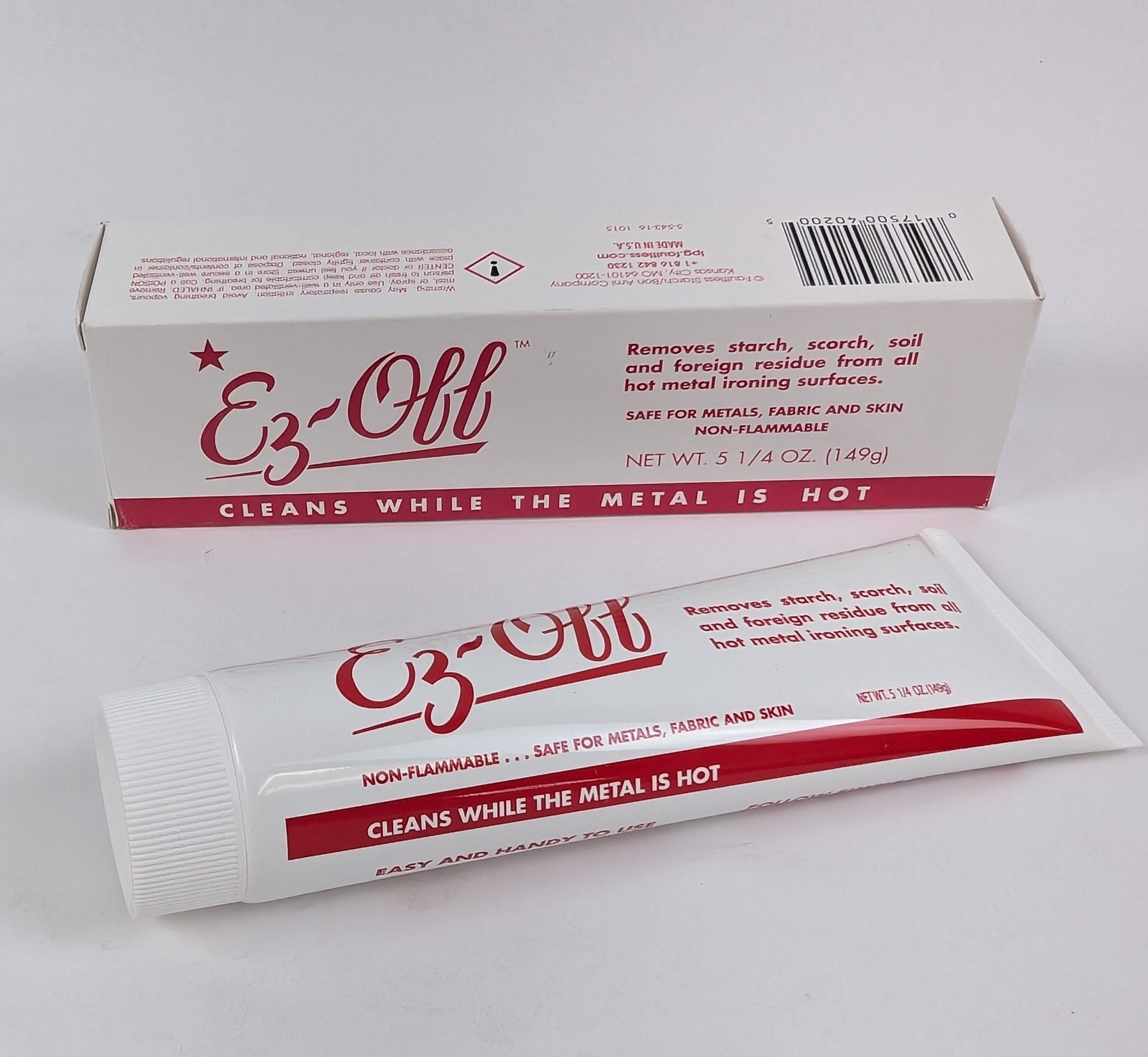 EZ-Off Hot Iron Cleaner Paste 5.25 oz Tubes Remove Burn Starch Set of 3