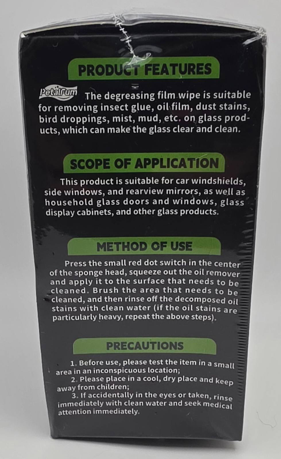 PetalFum Oil Film Brush 2.0 Car Windshield Cleaner 150ml New