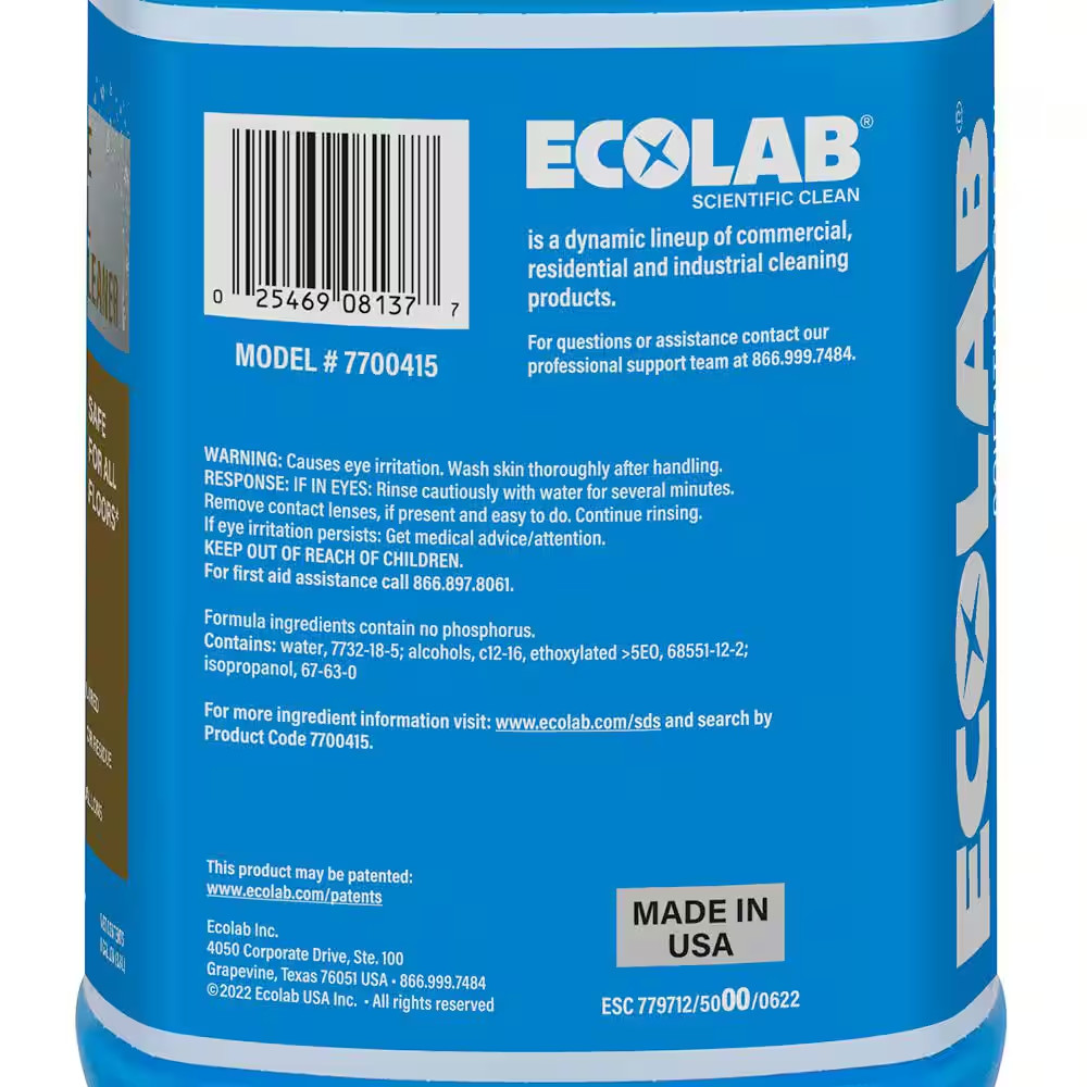 1 Gal. No Rinse Neutral Floor Concentrate Cleaner, Residue Free Formula for Tile
