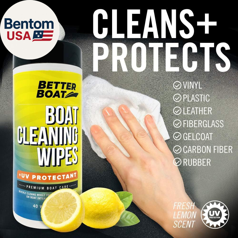 Boat Cleaner Wipes with UV Protection, Marine Vinyl Cleaner and Protectant, for