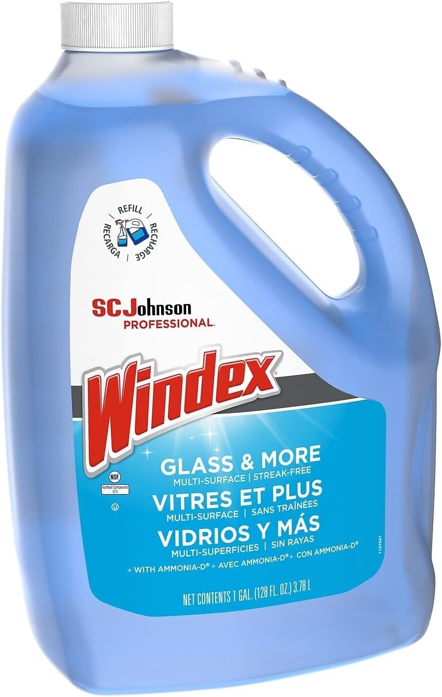 Windex Unscented Glass, Water-Based Soil, Easy-To-Pour, Cleans Window, 128 Fl Oz