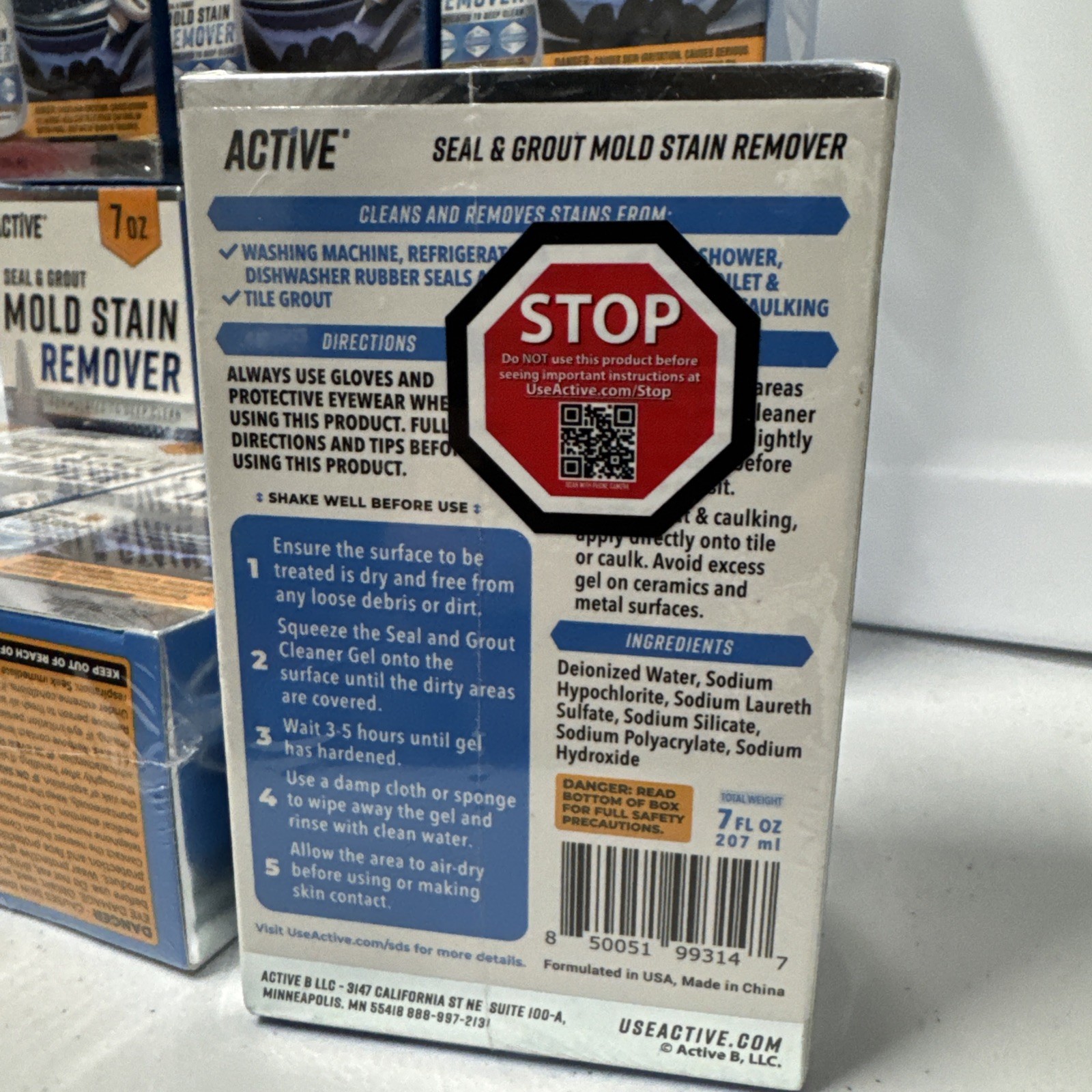 10 PK. Active MOLD STAIN REMOVER Seal Grout Deep Clean (70 Oz TOTAL) NEW SEALED
