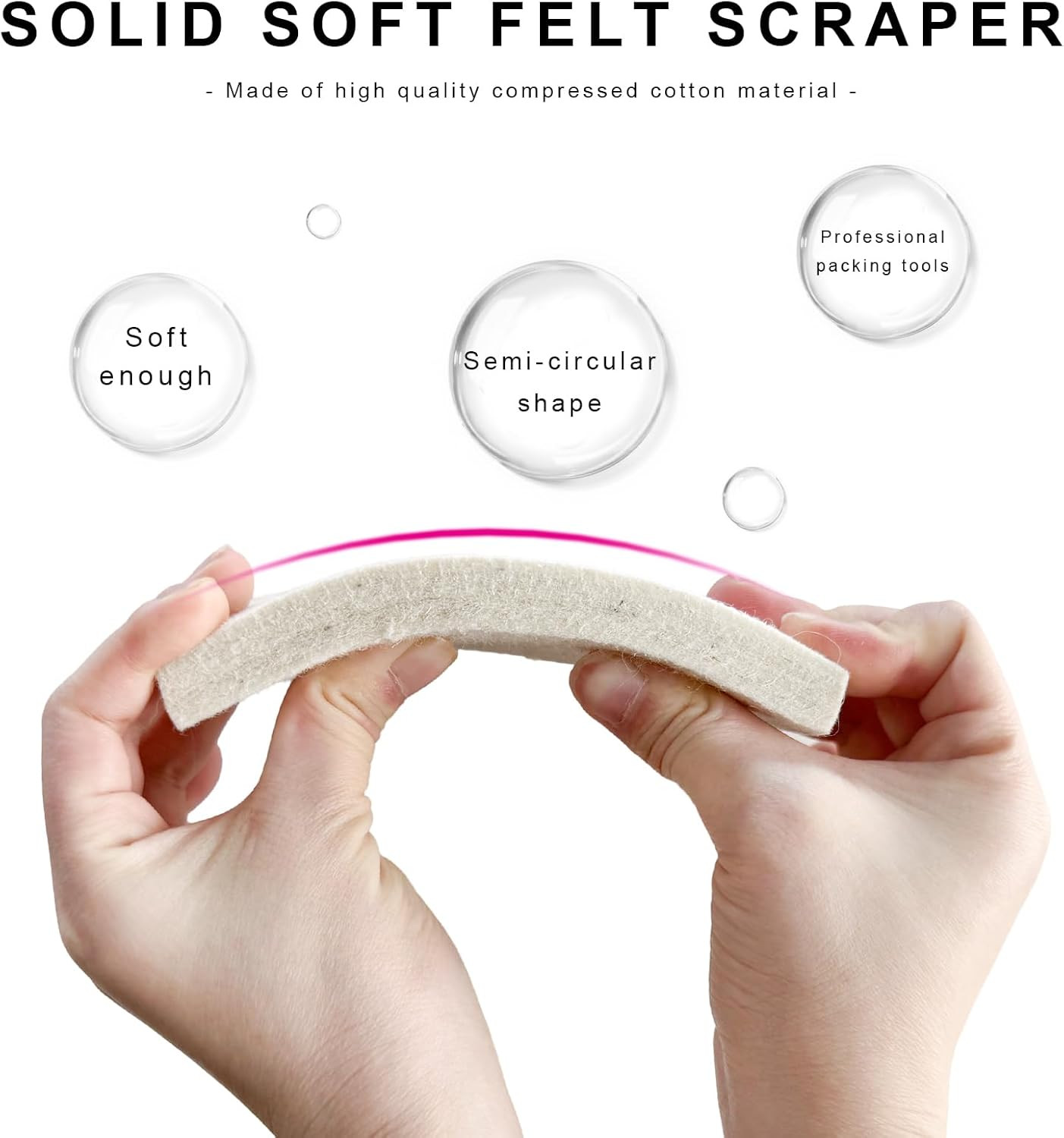 2PCS Wool Felt Squeegee Window Tint Tools, Soft Scratch Free Woolen Squeegee for
