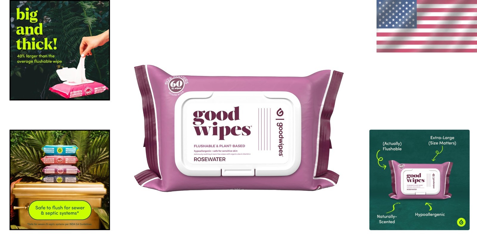Gentle Aloe & Vitamin E Flushable Wipes – 60 Count Lavender-Scented for Hygiene