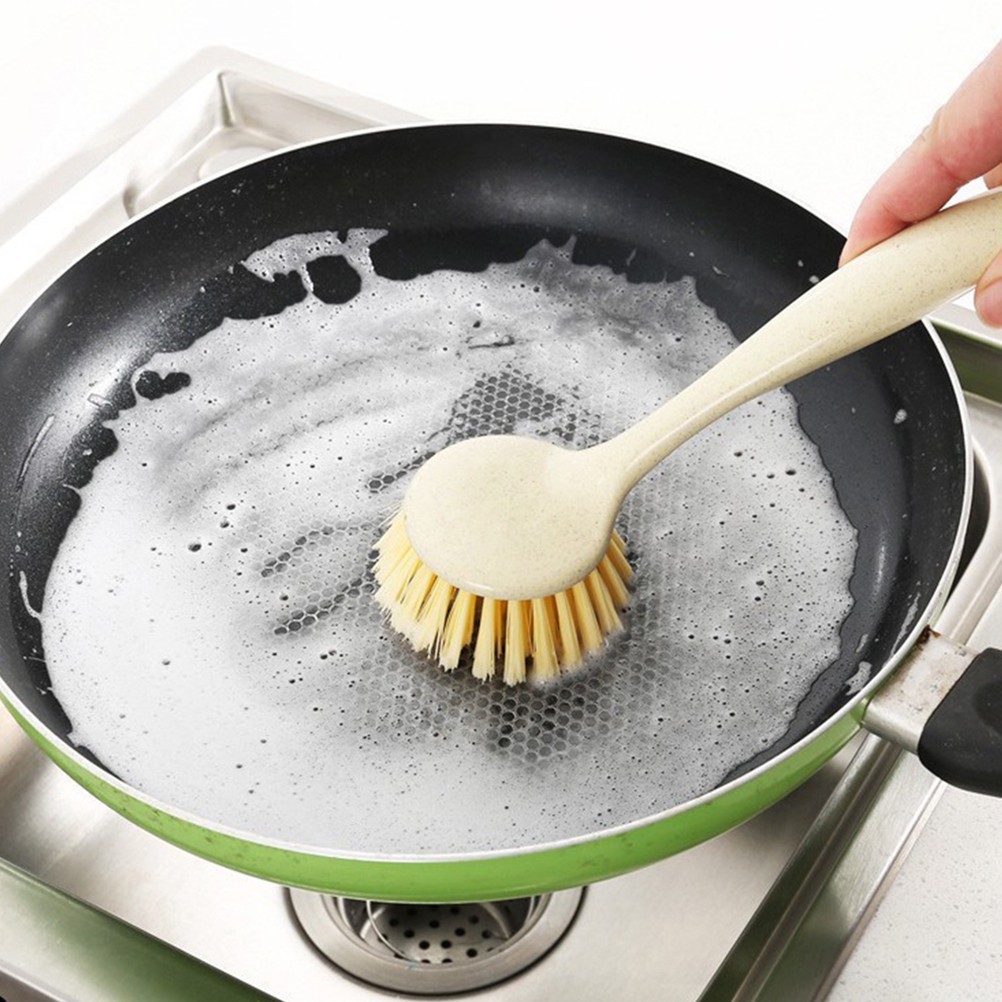 4pcs Multipurpose Pan Brushes Long Handle Dish Brushes Home Kitchen