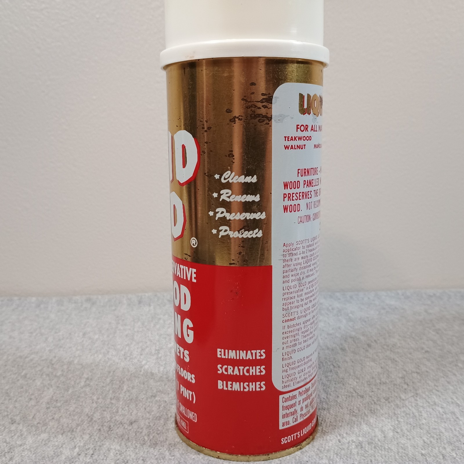 VTG Scott’s Liquid Gold Wood Cleaner 16 oz Metal Can Pourable