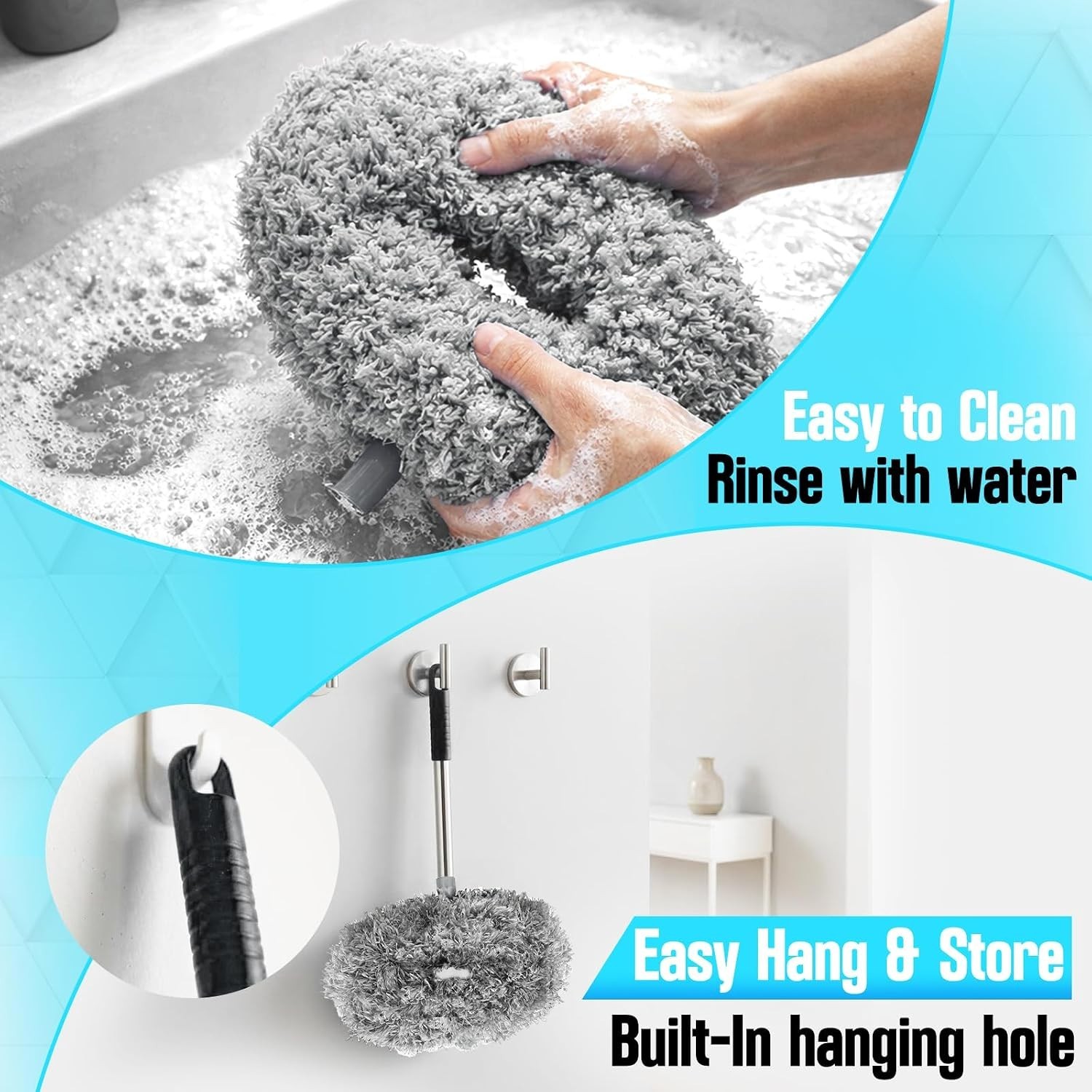 Ceiling Fan Cleaner Duster with Extension Pole, 12 to 51 Inch Duster Length, …
