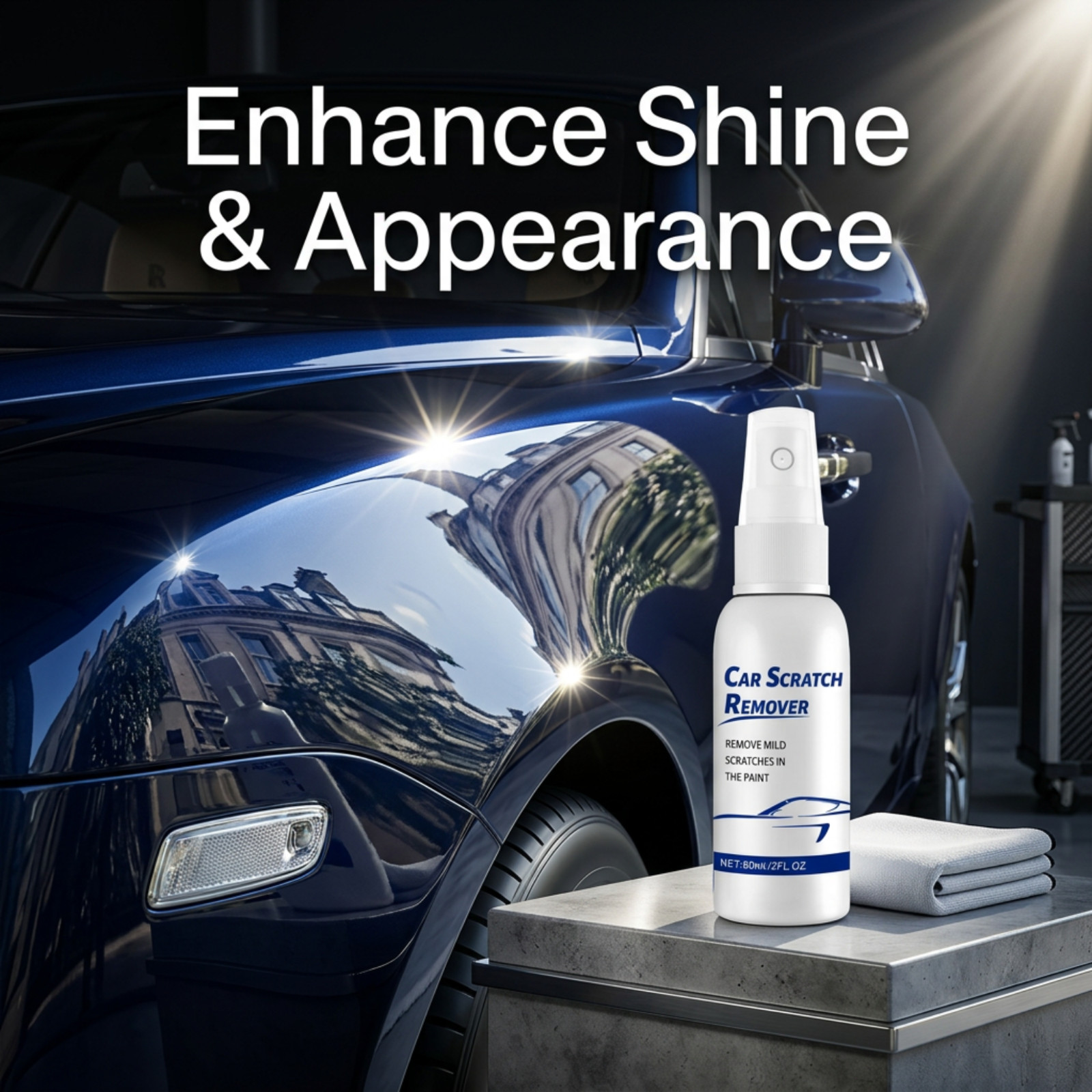 Car Scratch Remover Spray – Quick Spray & Wipe Formula for Light Scratch, 60 ml