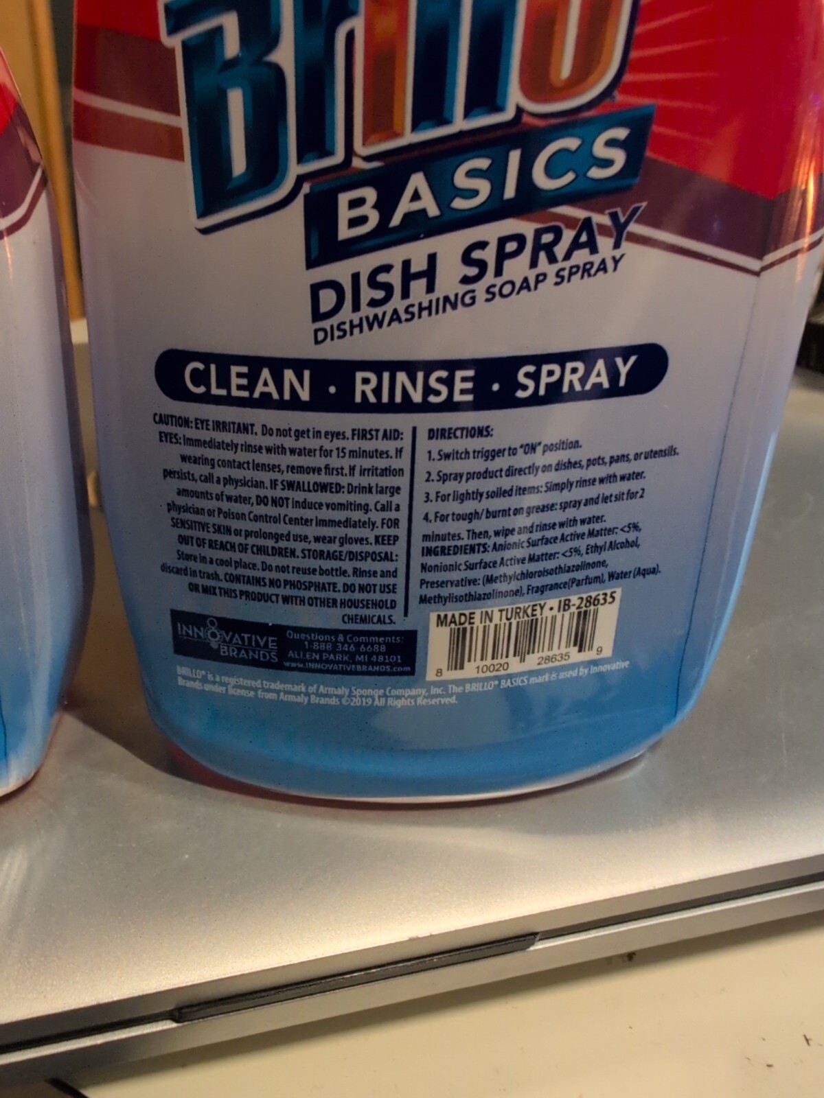 Brillo Basics Fresh Scent 3X Action Dish Soap Spray – 10 oz/295ml – 2 Bottles