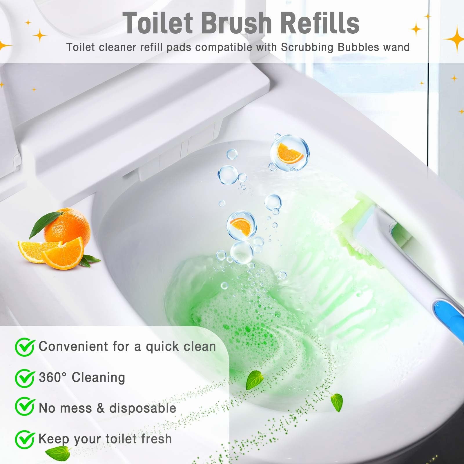Toilet Cleaner Refill Pads 48 Refills Citrus Scent Toilet Scrubber Refill Enh…