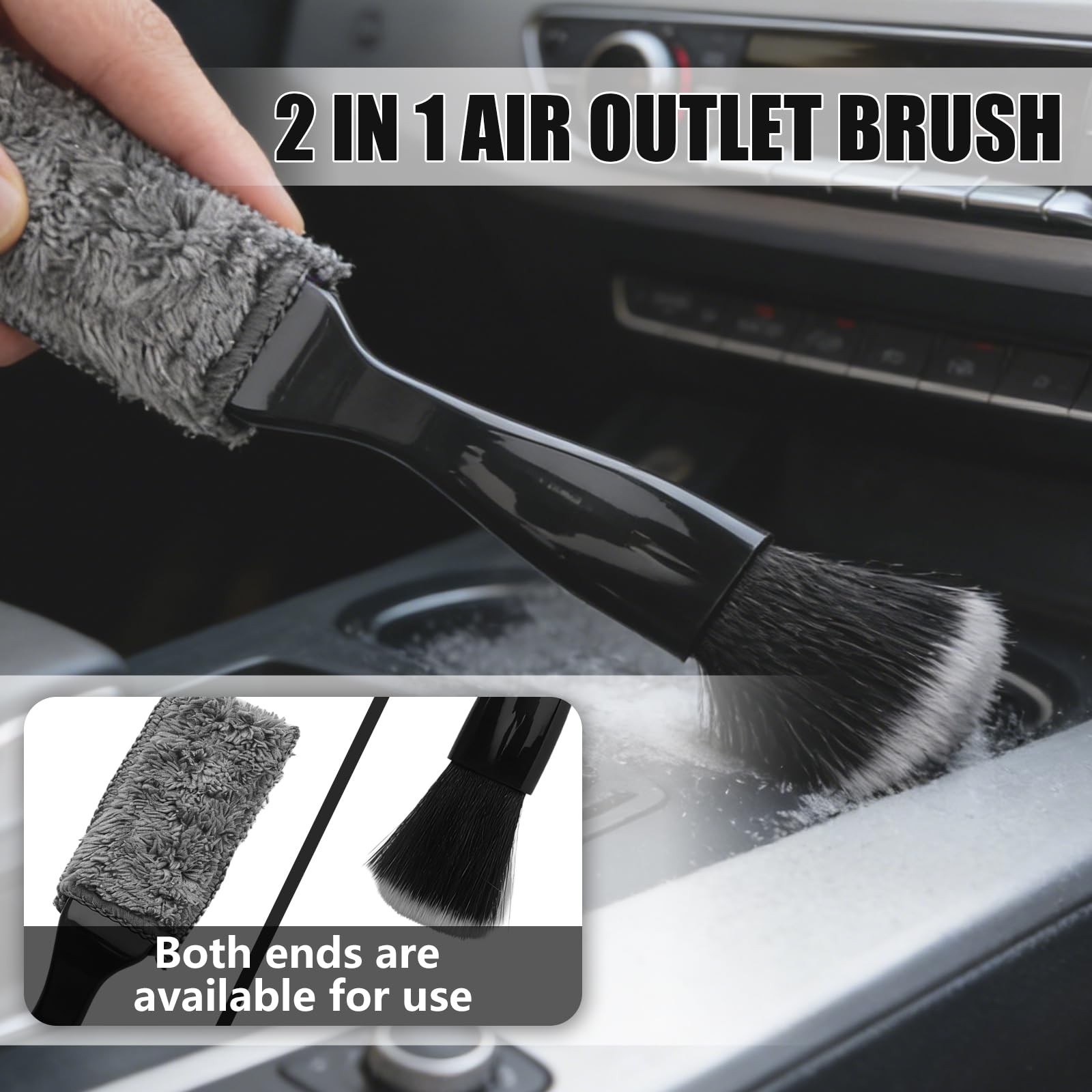 7PCS Car Detailing Brush Set Ultra Soft Boar Hair for Interior Cleaning