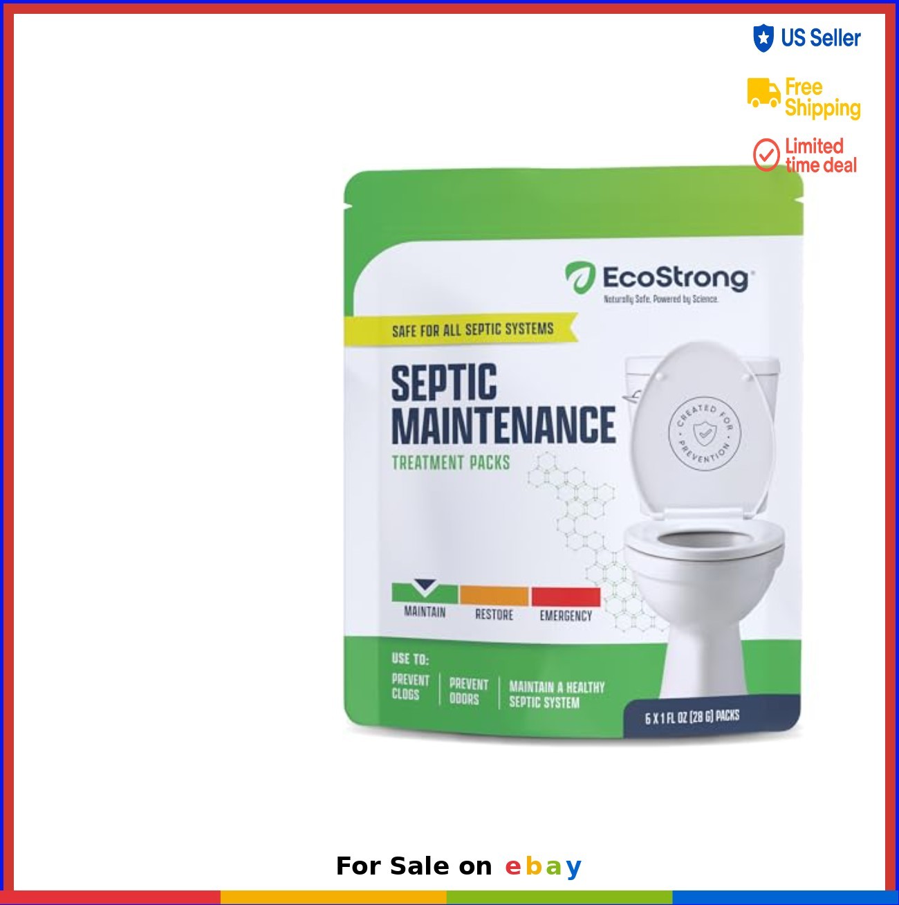 Septic Tank Treatment Packets Enzyme Grease Paper Solids Drain Odor Control