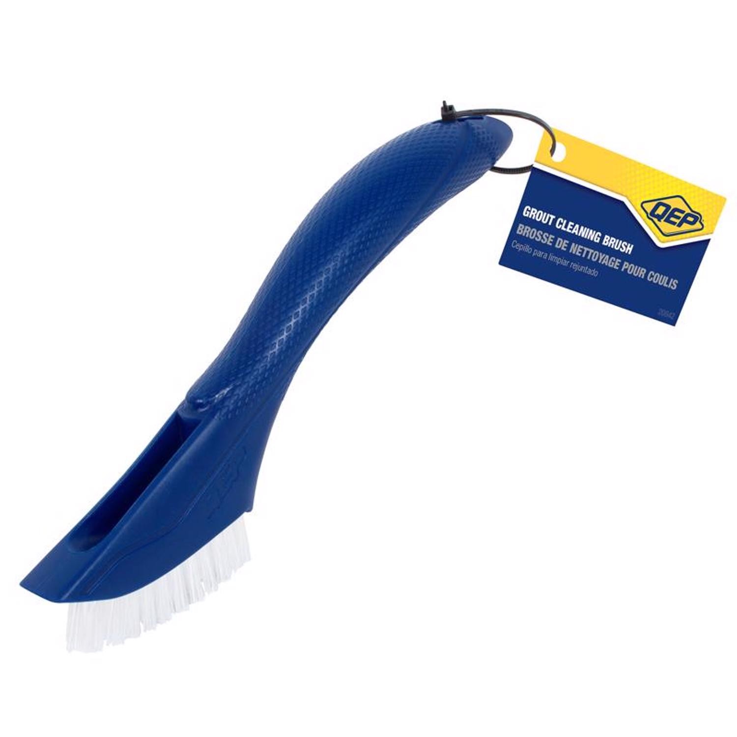 QEP 20842 Blue Plastic Comfort Grip Grout & Tile Cleaning Brush 8 H x 1.8 W in.