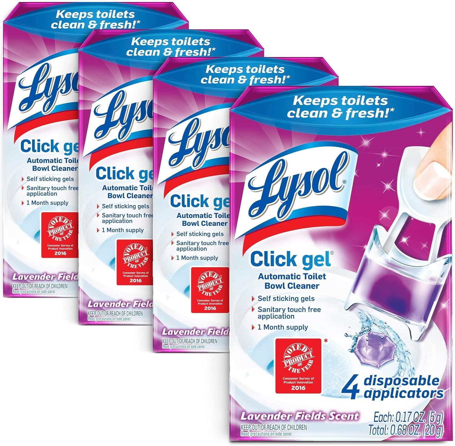 Lysol Click Gel Toilet Bowl Cleaner Gel Stamp Mango Hibiscus Scent 6 Count