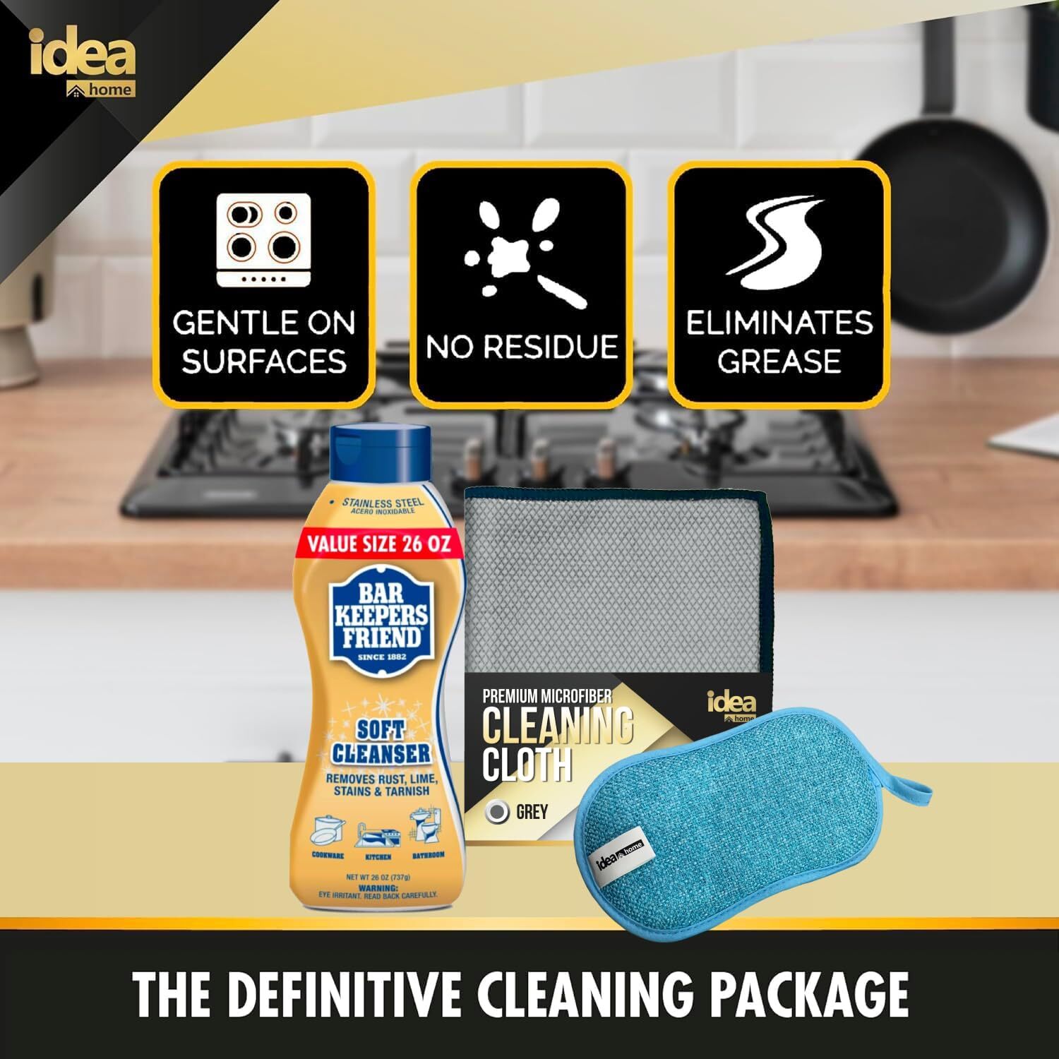 Idea Home Bar Keepers Friend Soft Cleanser (VALUE PACK 26 OZ) (1 Pack) Multip…