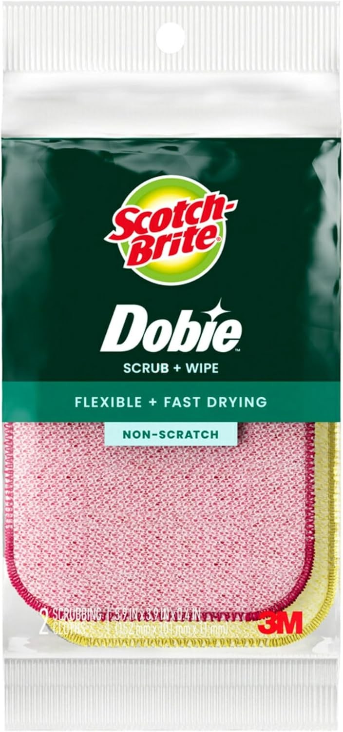 Scotch-Brite Dobie Scrub & Wipe Cloths, Sponge Cloths for Cleaning Kitchen,