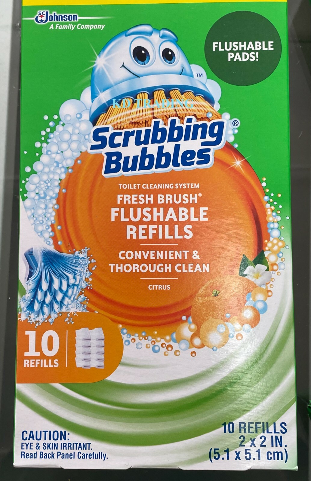 40-Pk~ Scrubbing Bubbles FRESH BRUSH Flushable Pads Toilet Cleaning Refill Heads