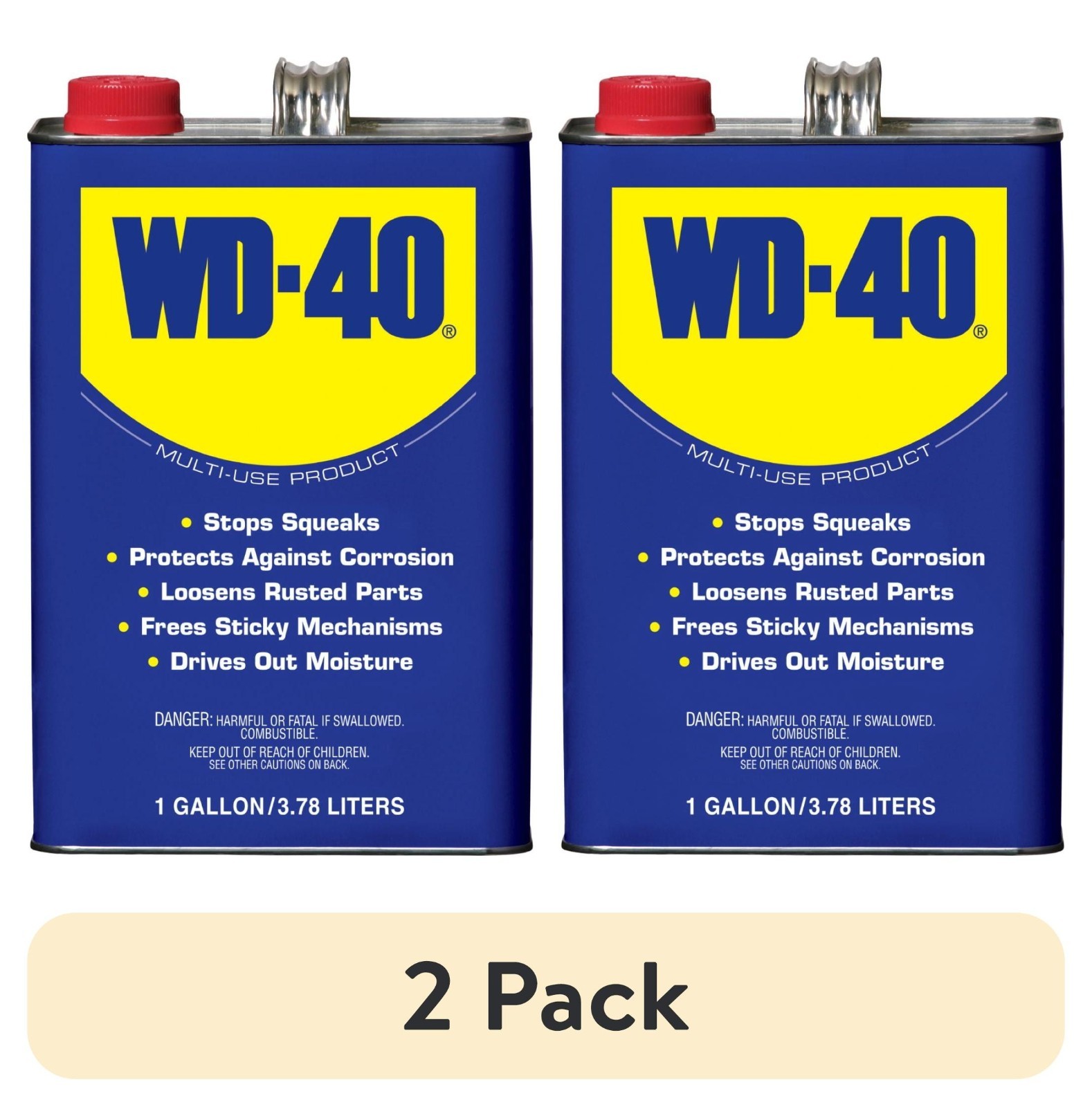 2 PACK WD-40 Multi-Use Product Multi-Use Product Displaces Moisture, 1 Gallon