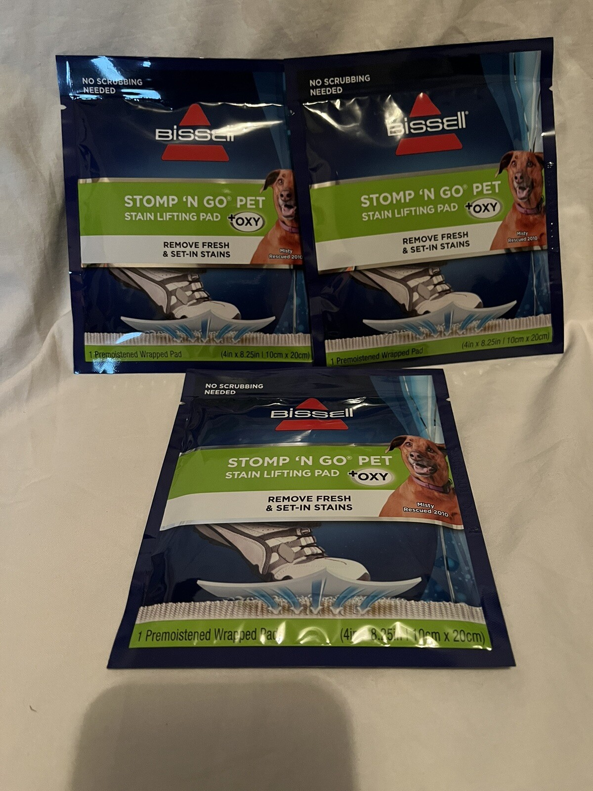 Bissell Stomp ‘n Go Pet Stain Lifting Pads +Oxy New Factory Sealed Lot of 3
