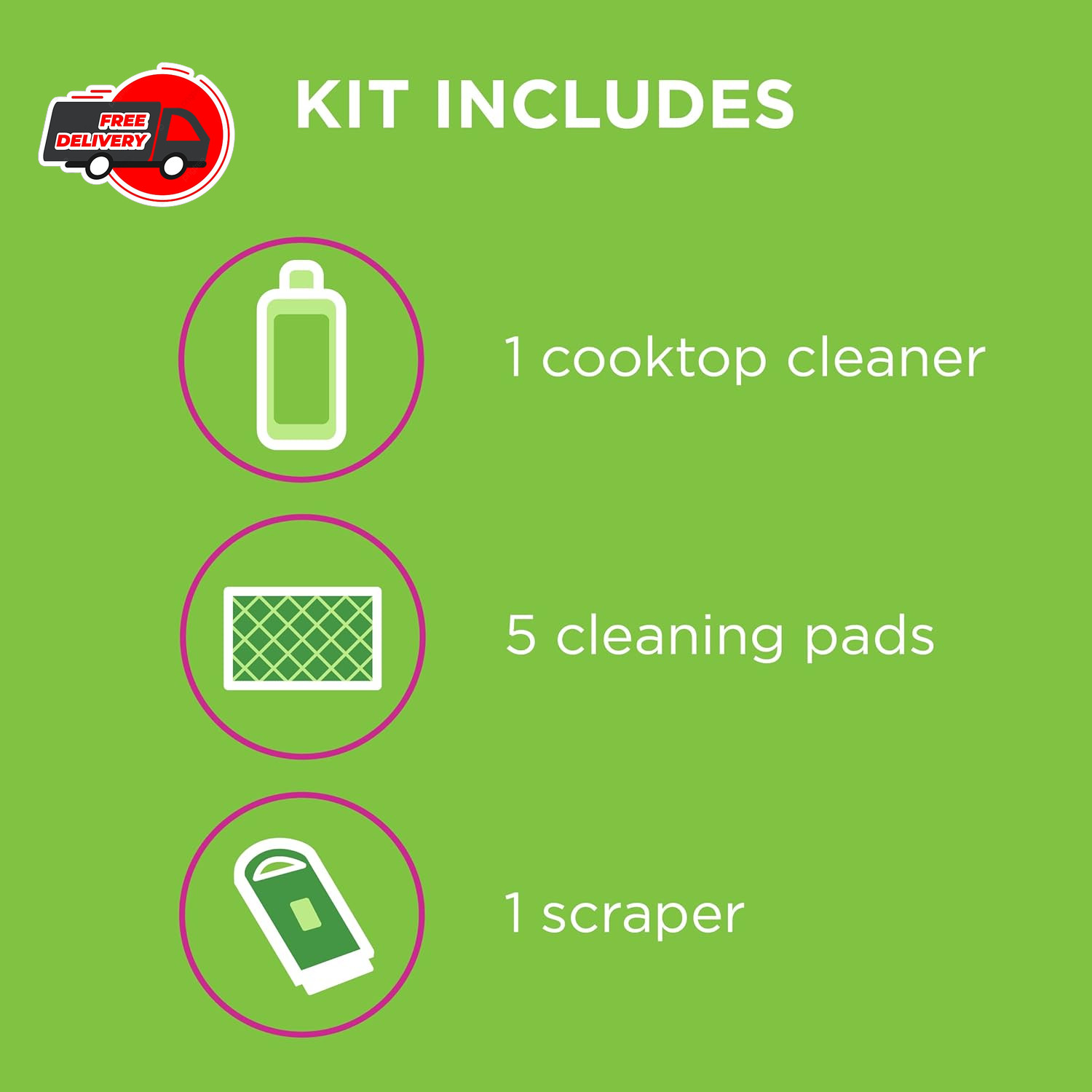 Affresh Cooktop Cleaning Kit, Includes 5 oz cleaner, 5 pads, 1 scraper
