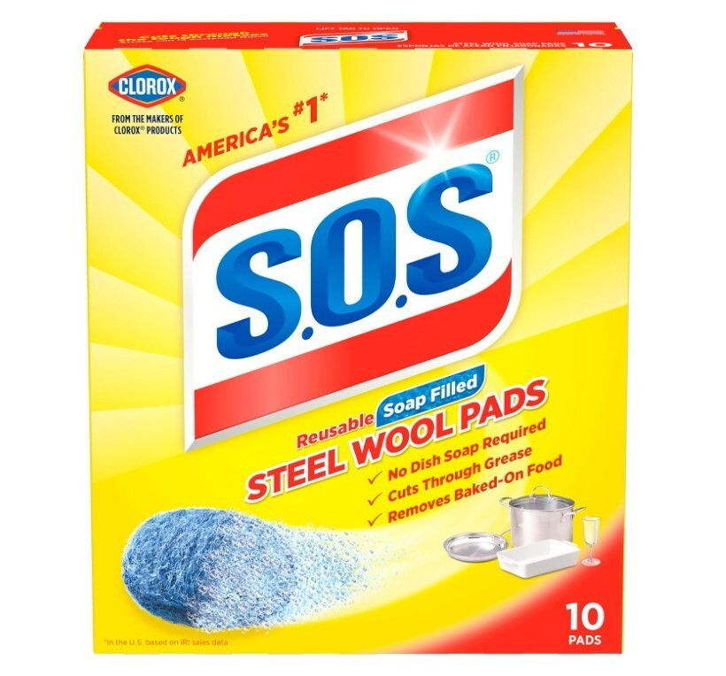 Steel Wool Soap Pads 10 pc. Grease-fighting Reusable Soap into the pad Anti-rust