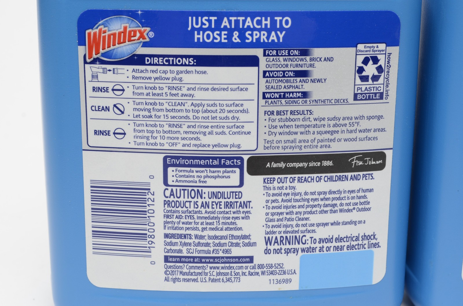 Windex Outdoor Glass & Patio Cleaner 32 oz Hose Spray Bottles Set of 3 New