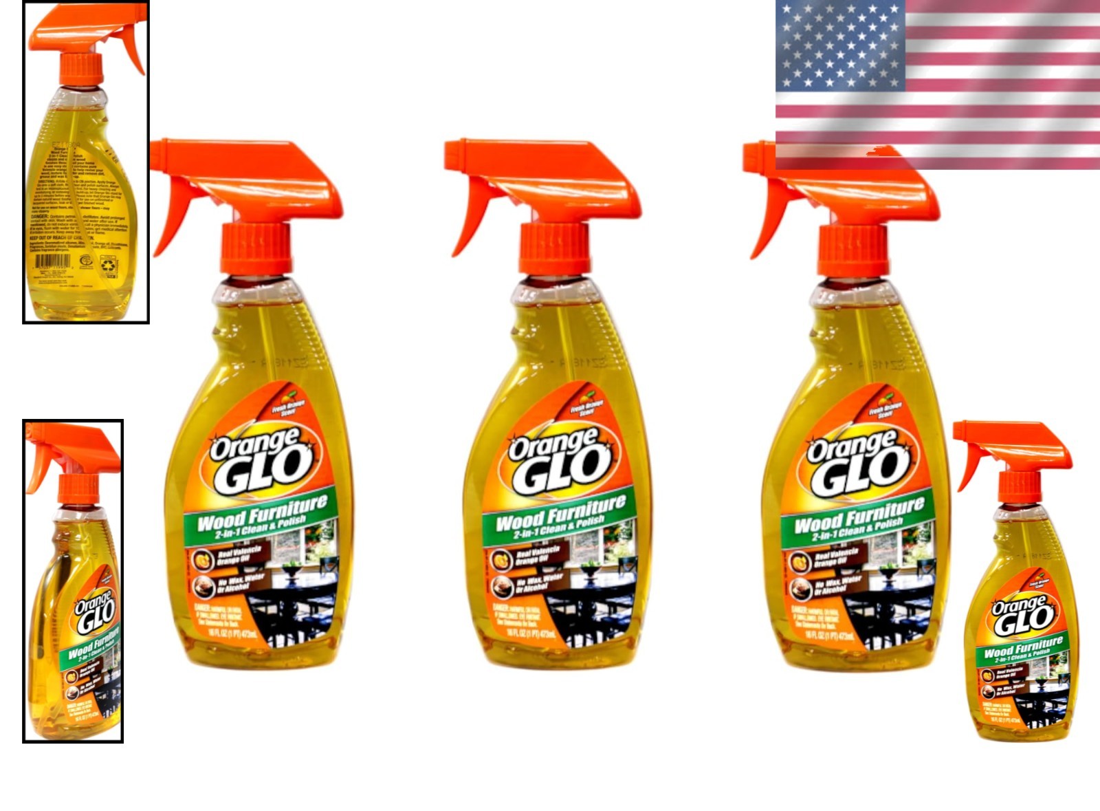 Natural Wood Furniture Cleaner & Polish Spray, 16oz (3 Pack)