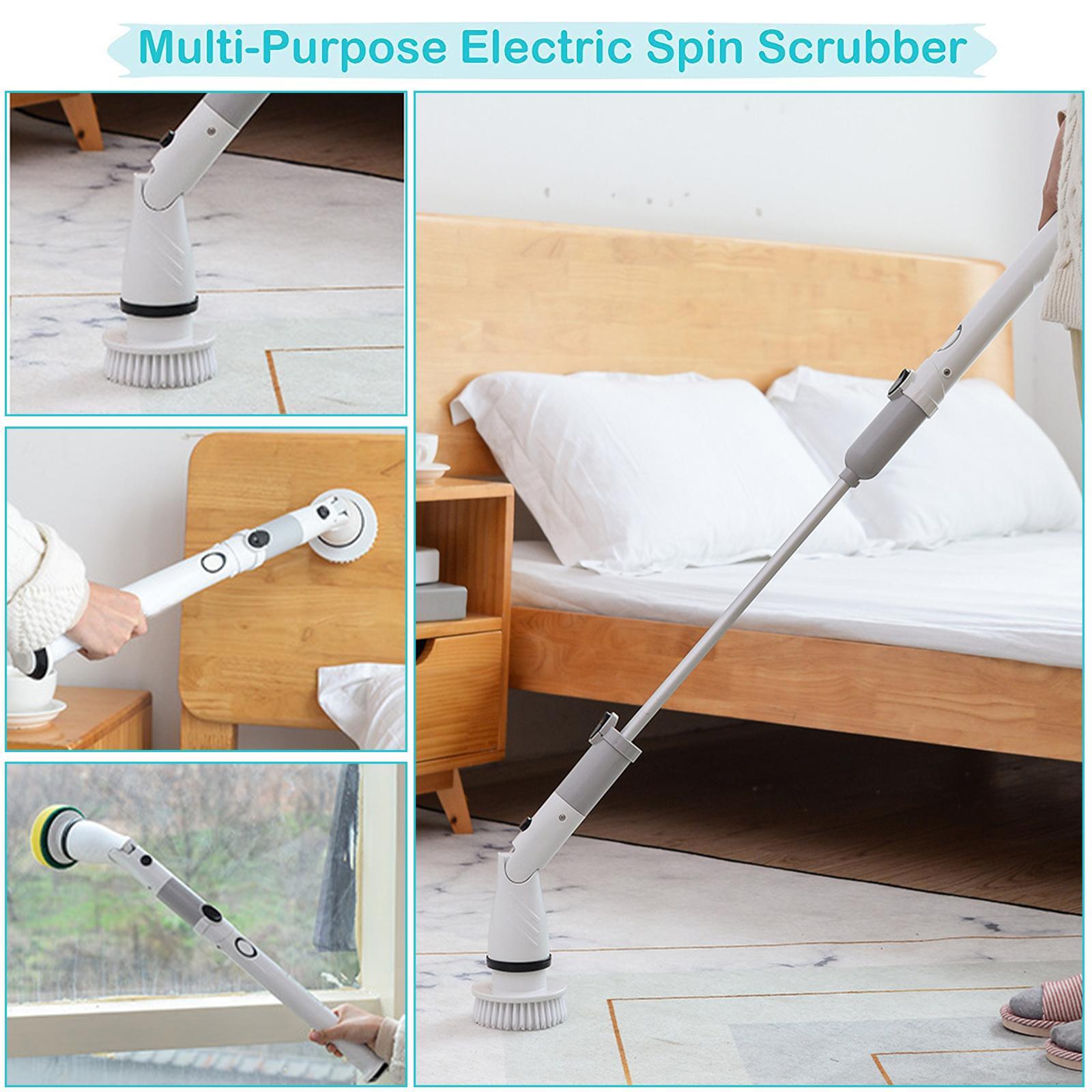 Electric Scrubtastic Rechargeable Cordless Spin Scrubber 3 Heads Cleaning Mop