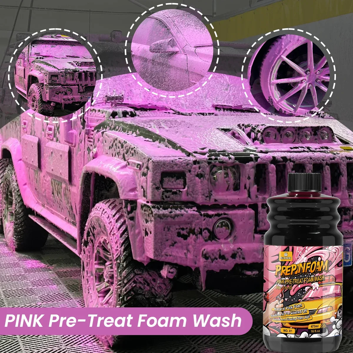 Pink Magic Foam Car Wash Shampoo High Concentration Super Foam Cleaner