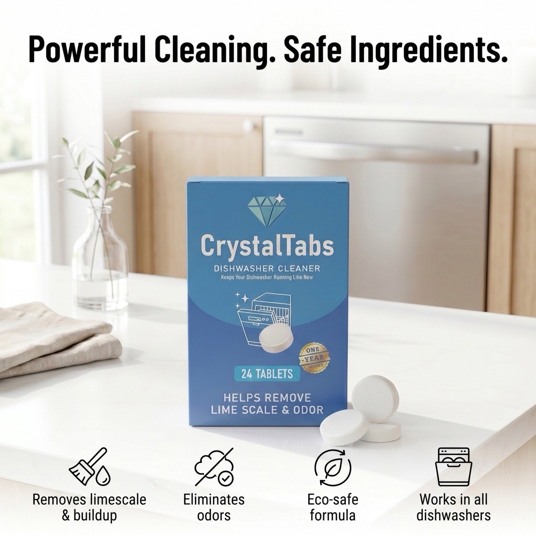 Dishwasher Cleaner Tablets 24 Count, Fragrance-Free, Deep Cleaning Descaler Pods