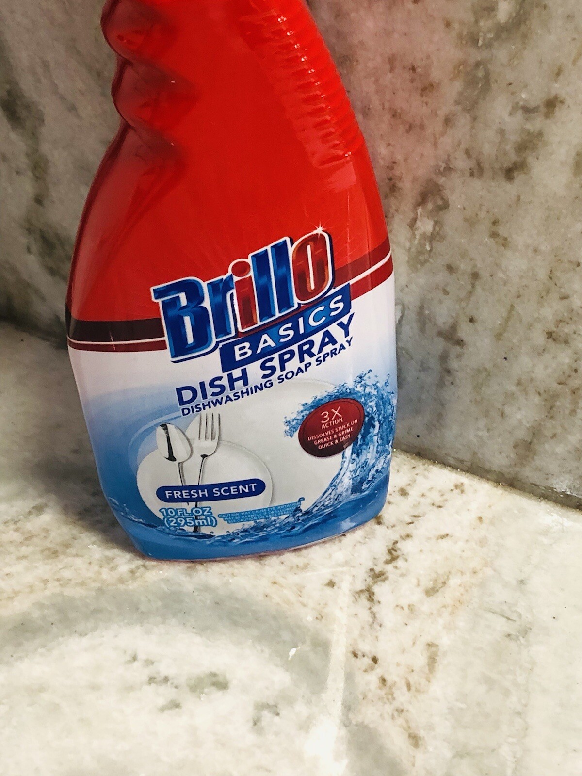 Brillo-Basics Fresh Scent 3x Action Dish/Diswashing Soap Spray. 10floz/295ml.